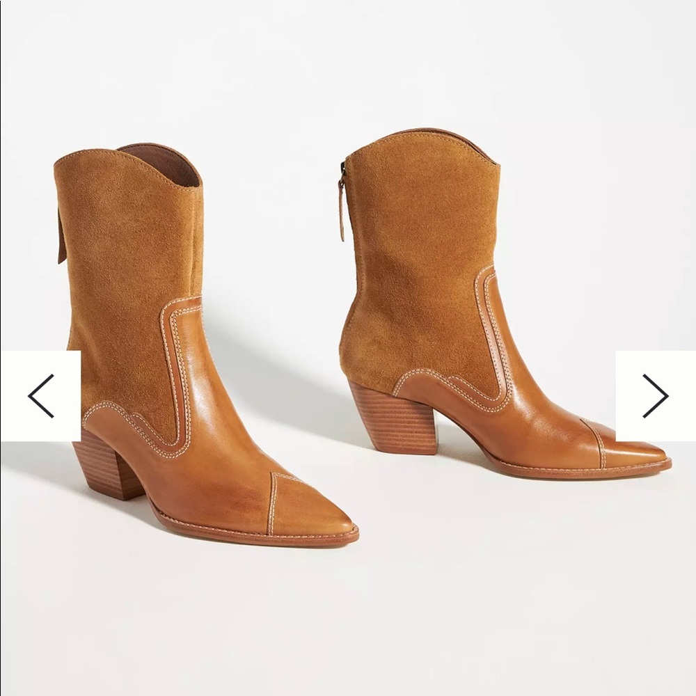 Anthropology Brown leather western boots sz 6.5
